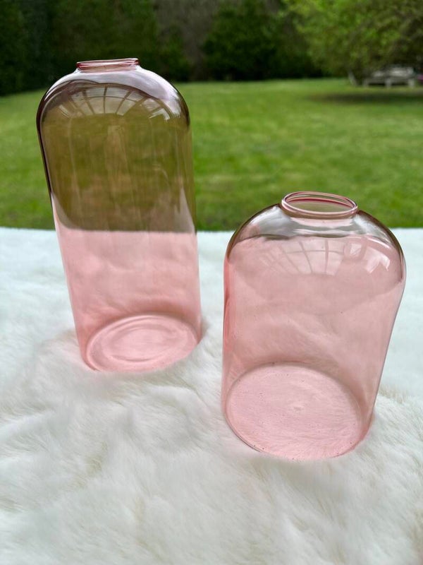 Set glazen vazen roze