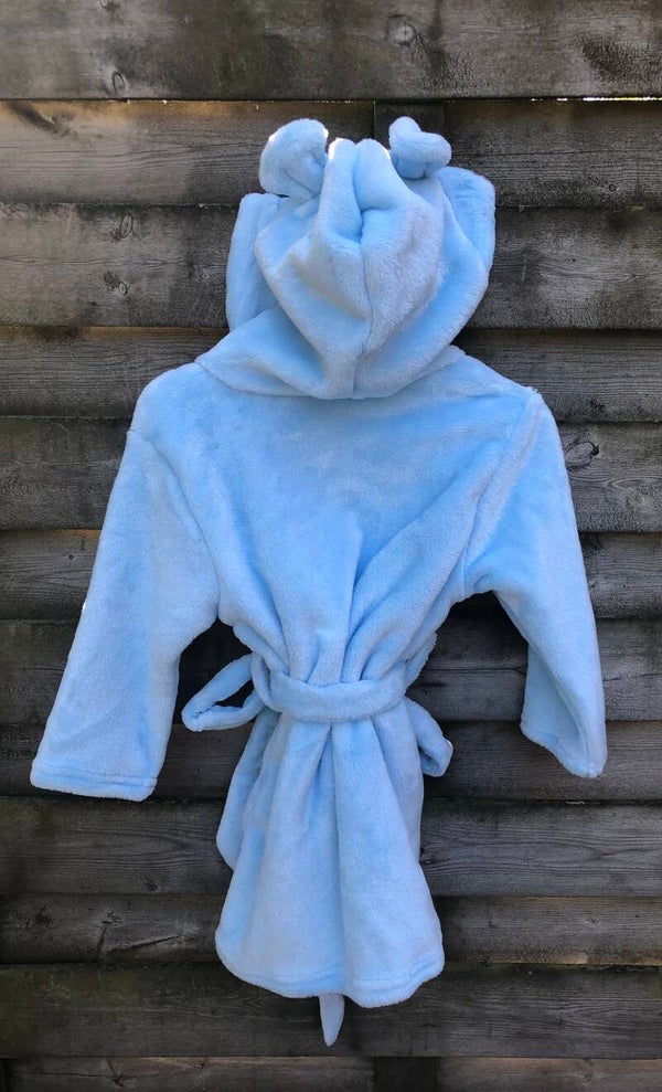 Badjas blauw met oortjes