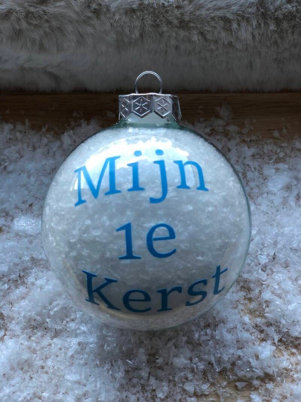 Kerstbal 'Mijn eerste kerst blauw'
