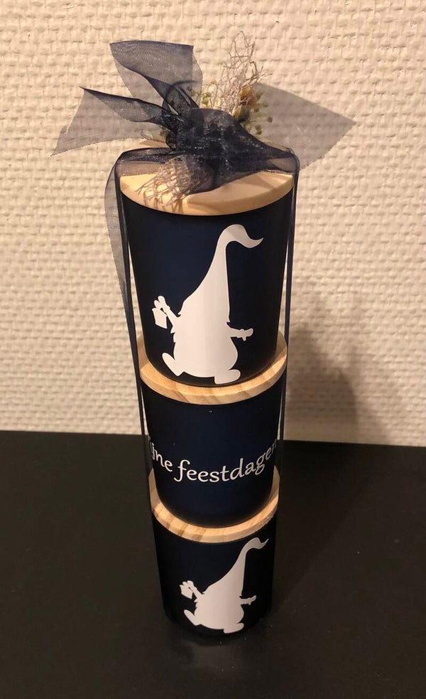 Set van 3 met kerstmannetjes