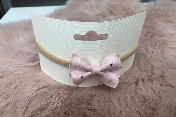 Haarbandje rose met bolletjes