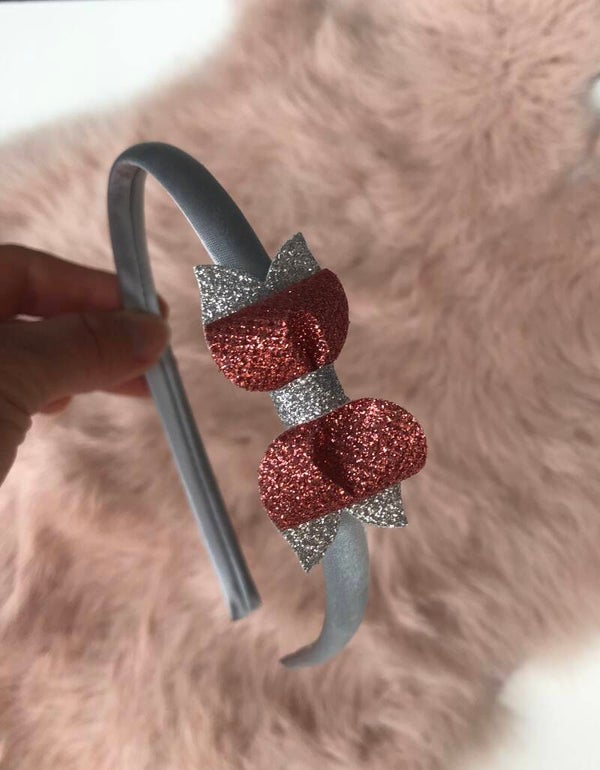 Diadeempje rood met glitter