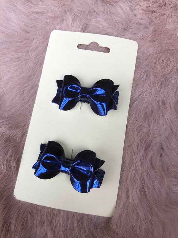 Haarclip strikjes blauw