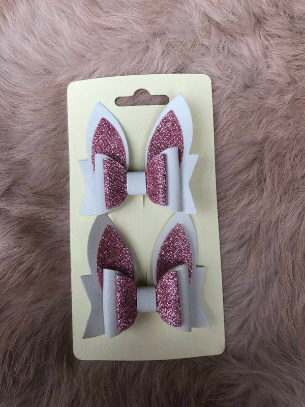 Haarclip strikje glitter