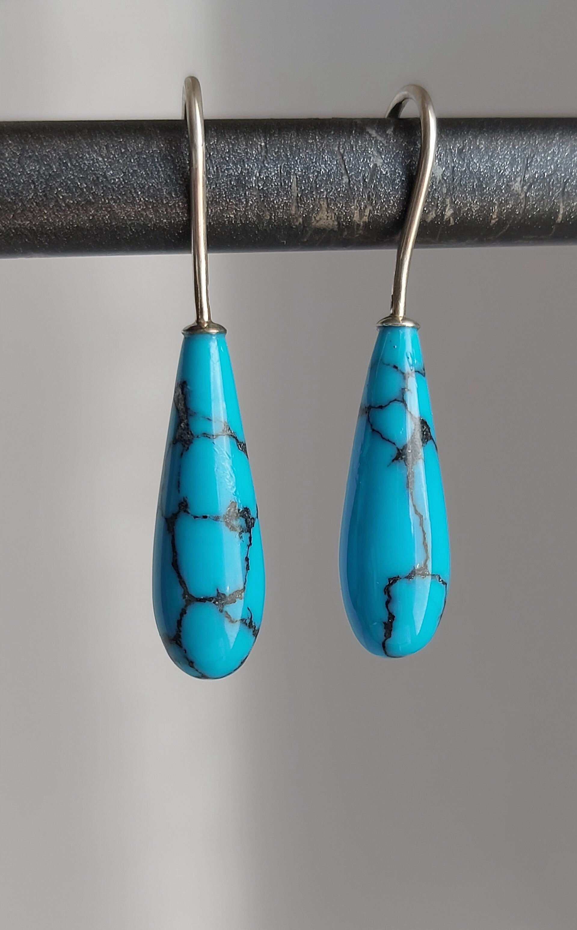 Oorhangers met turkoois