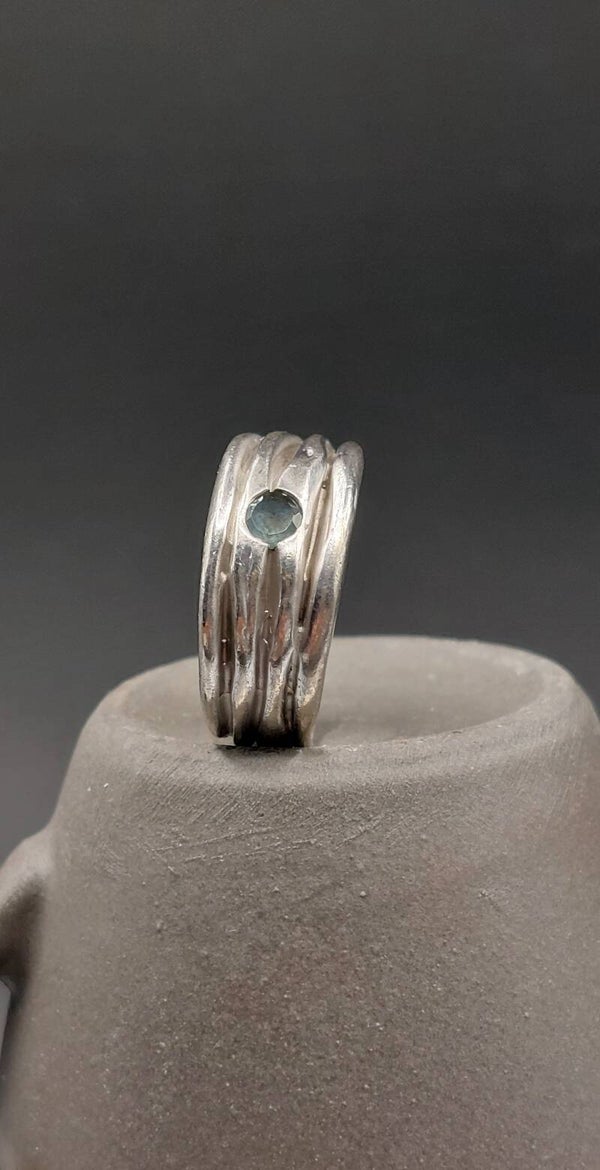 Zilveren ring met aquamarijn