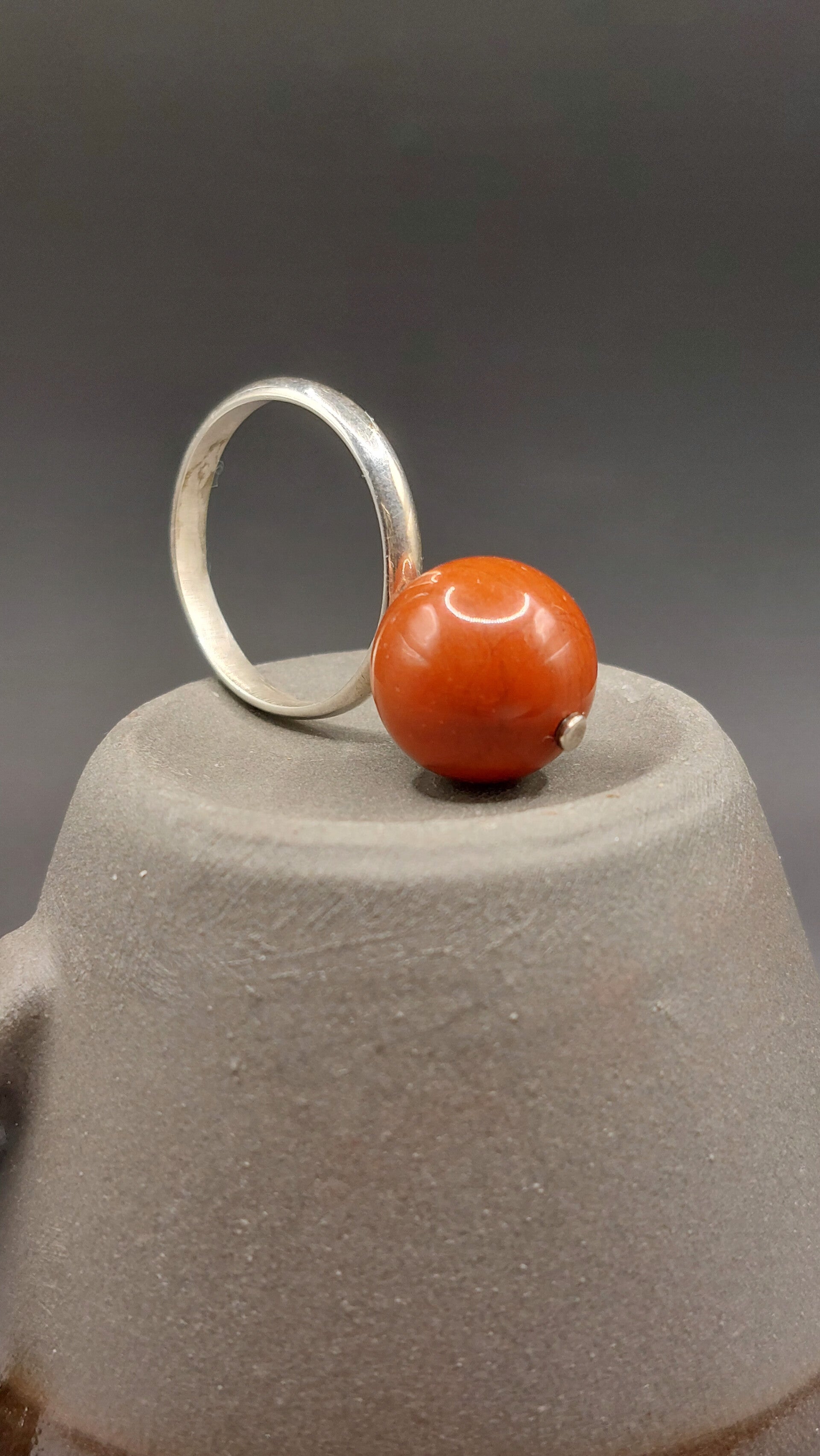 Zilveren ring met carneool