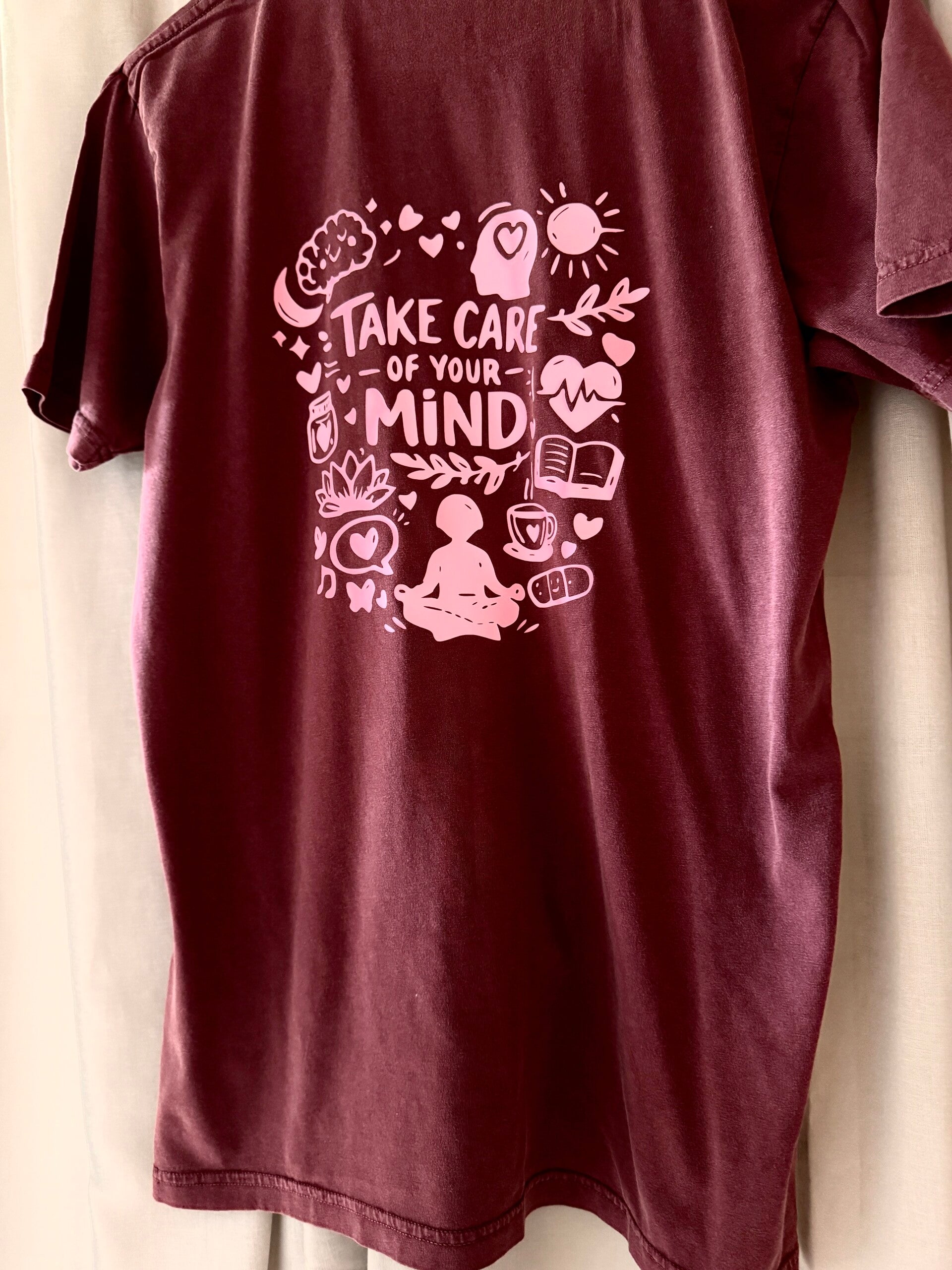 Unisex T-Shirt, Gerader Schnitt, "Take Care of your mind"