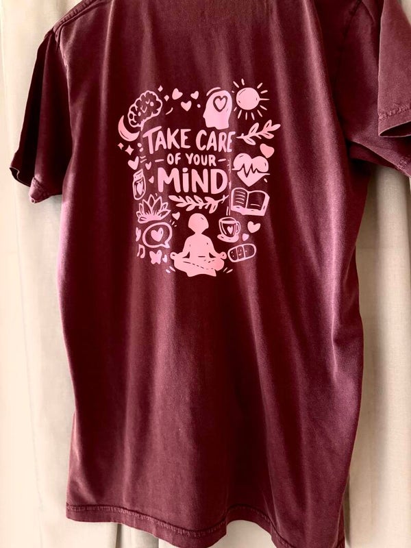 Unisex T-Shirt, Gerader Schnitt, "Take Care of your mind"