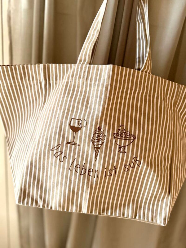 Oversized Beach Bag, "Das Leben ist süß"