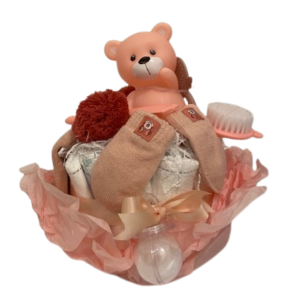 Pampertaart BEERTJE dat licht geeft (roze)