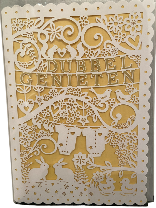 Wenskaart "Dubbel genieten"