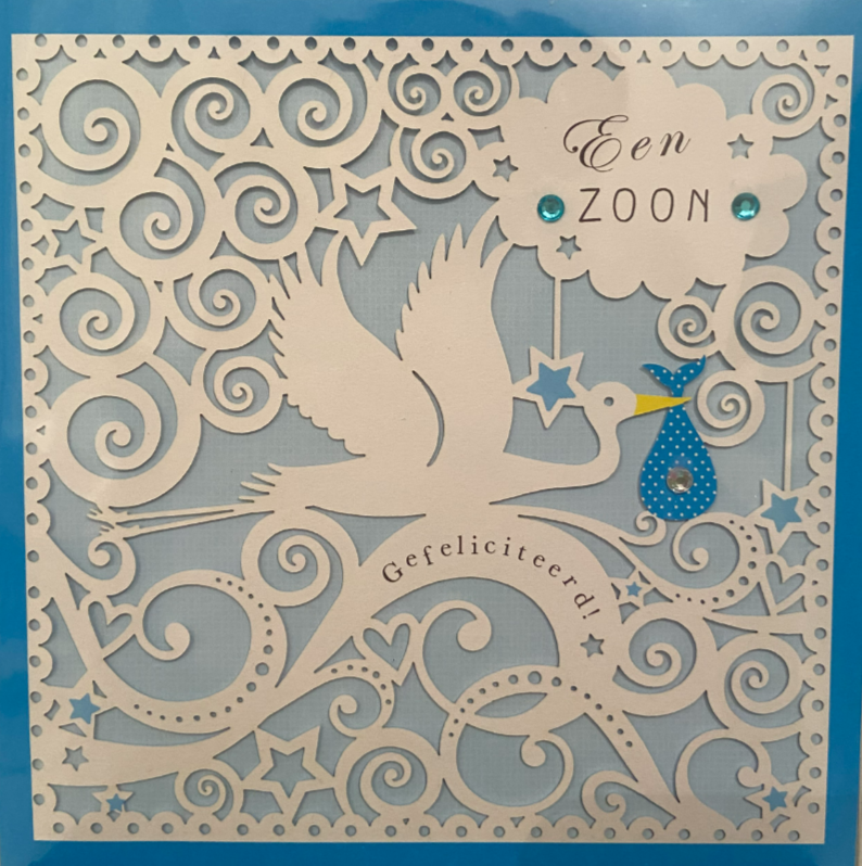 Wenskaart "Een zoon, gefeliciteerd"