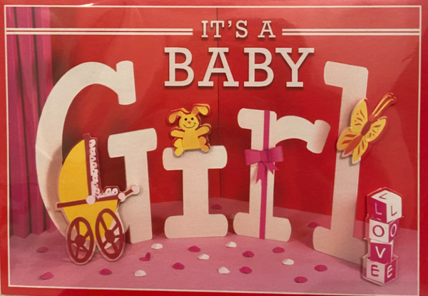 Wenskaart "I'ts a baby girl"