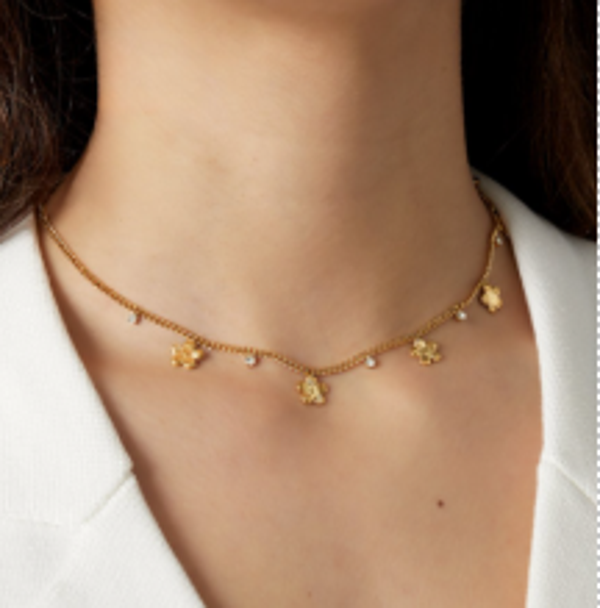 Gouden bloem ketting