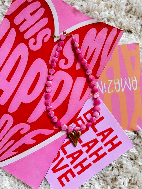 Kiki ketting donkerroze