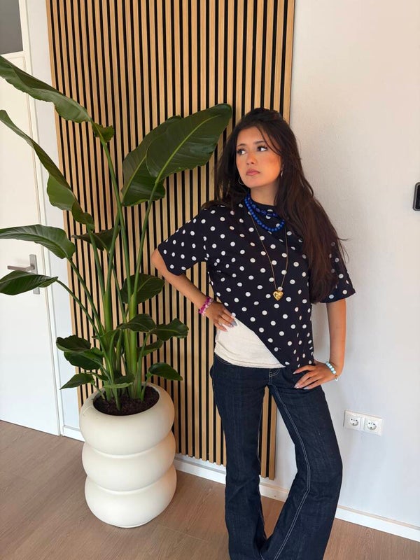 Polkadot shirt blauw