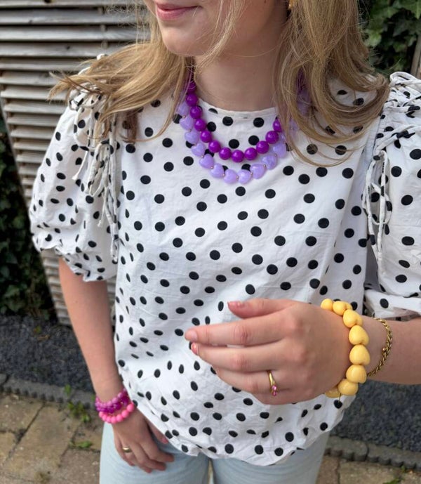 Hartjes ketting paars