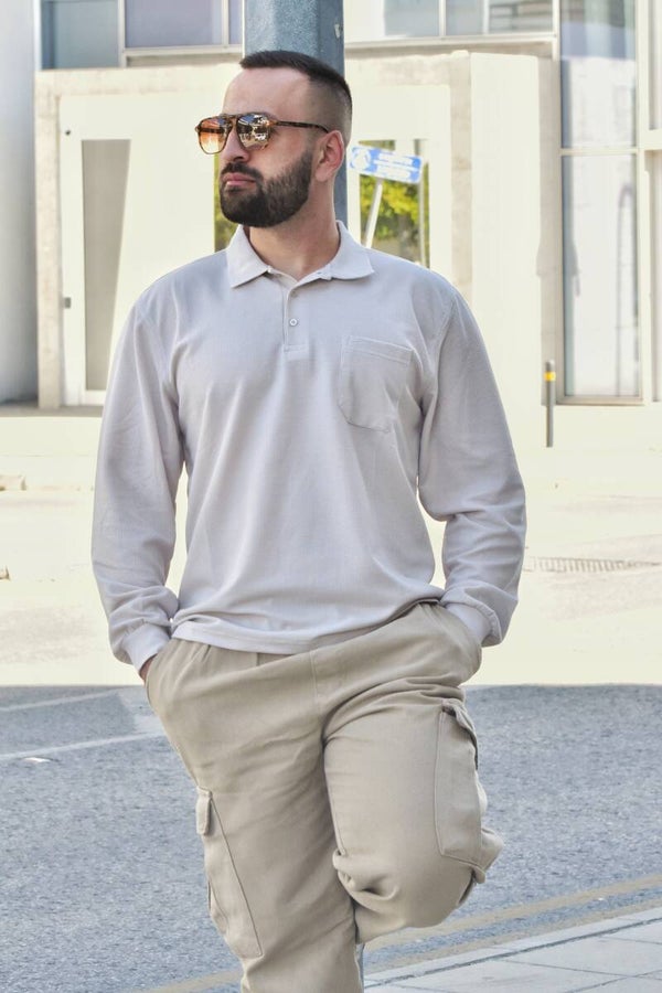Long sleeve polo shirt