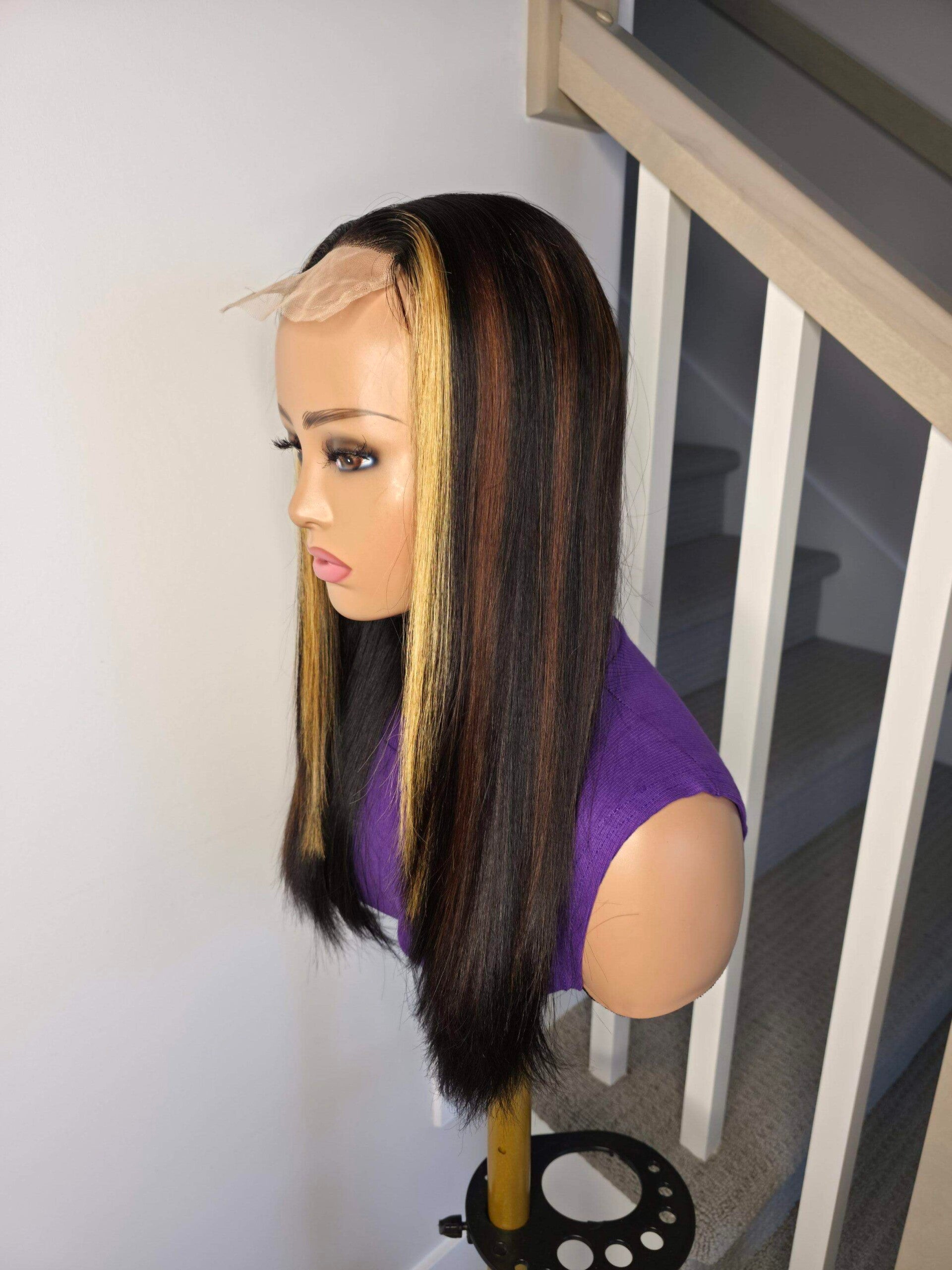 20" Virgin Hair  Straight Wig