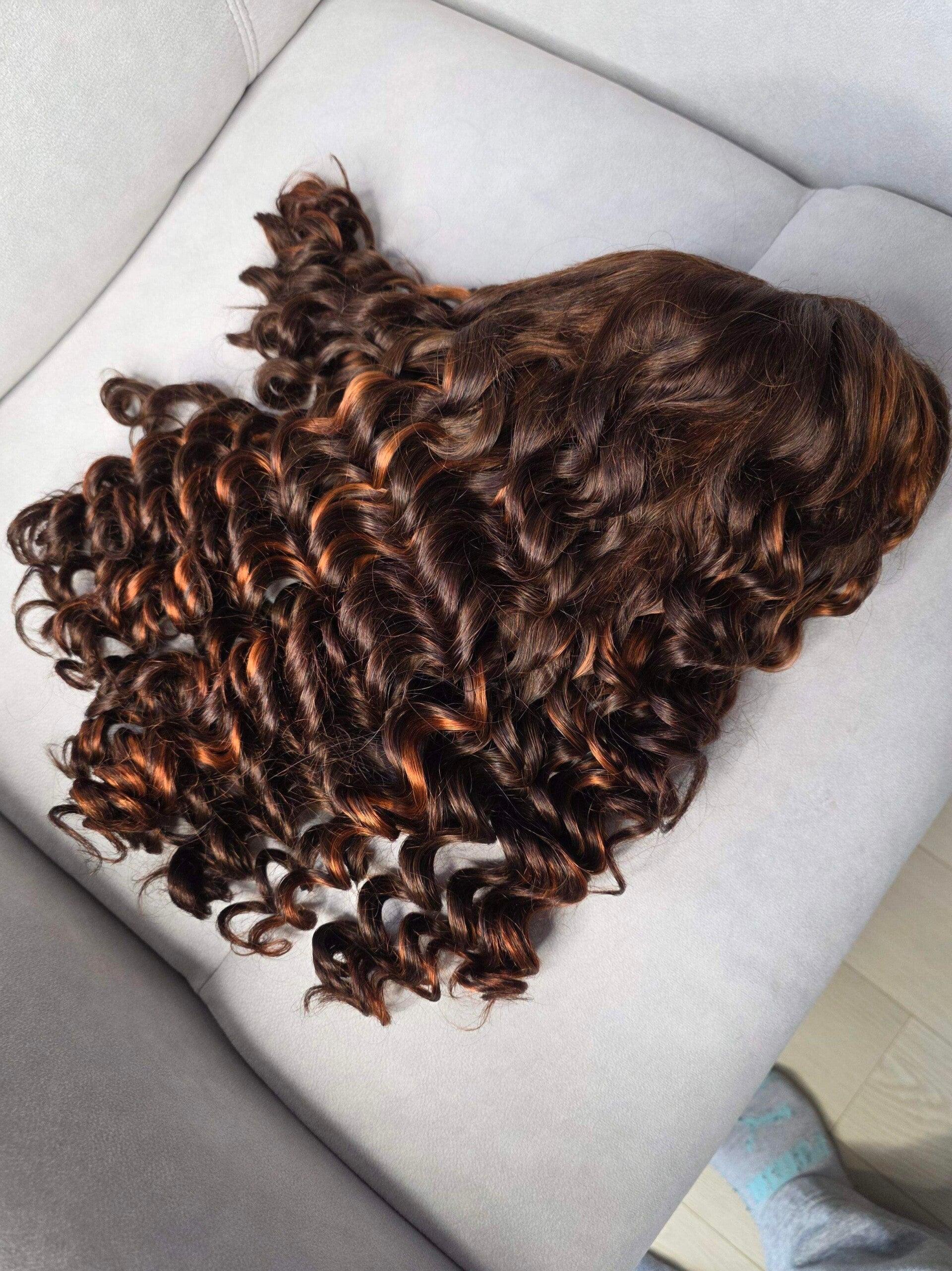 14" Deep curl Human Hair Wig
