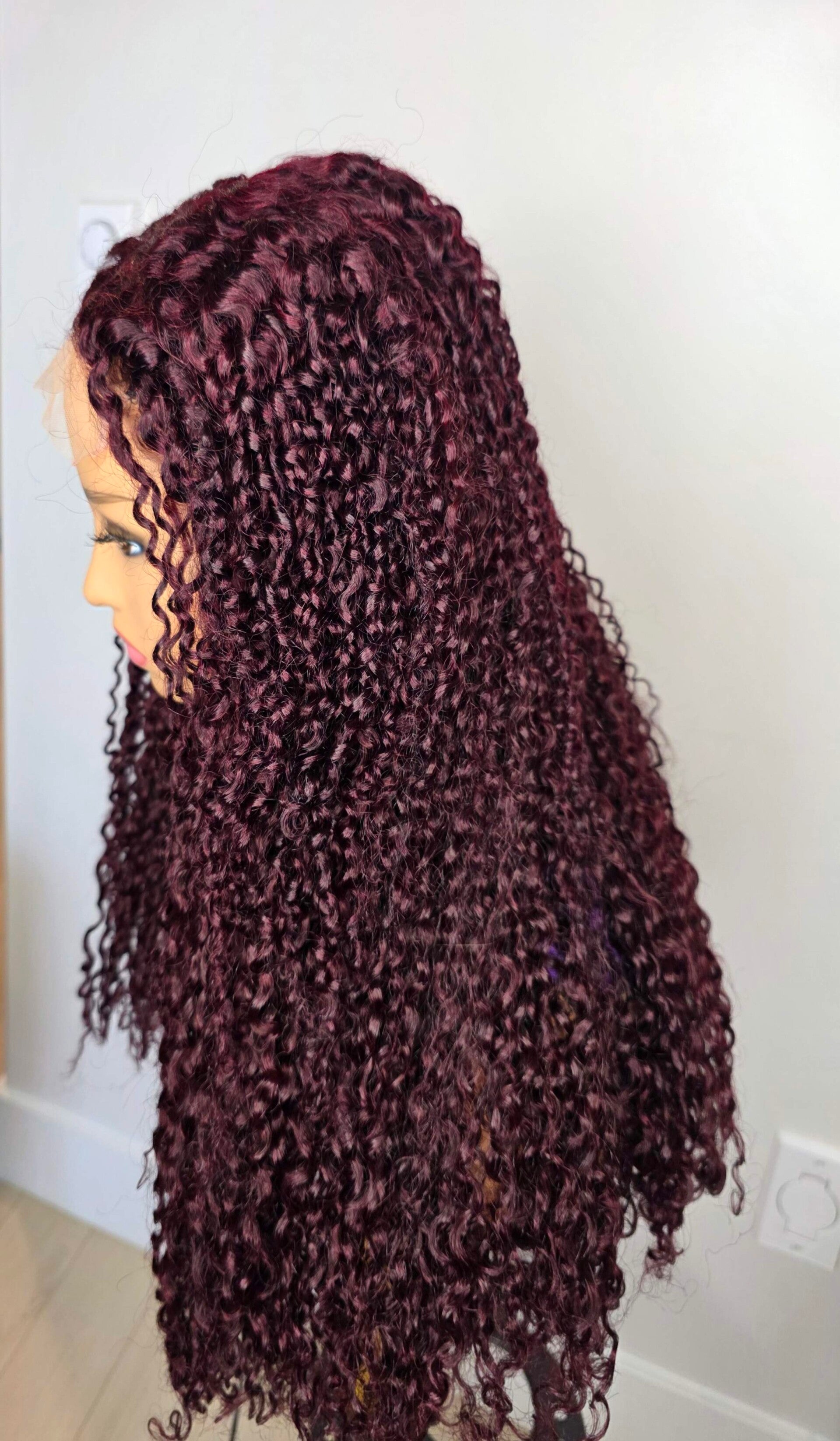 26'' Burgundy Pixie Curl  Wig