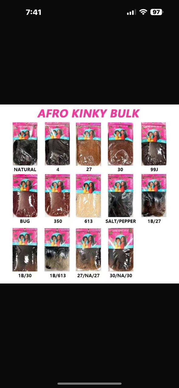 Timeless Hair  Afro Kinky Bulk 100grams