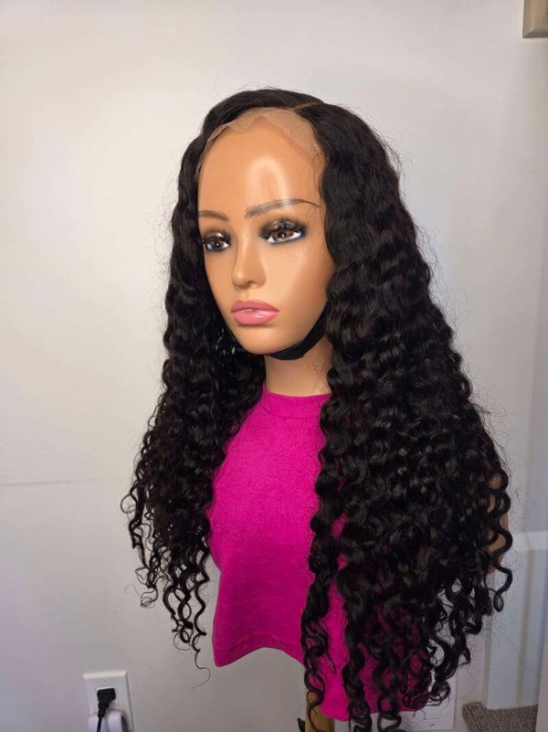 20" Virgin Hair Water Curl Wig Wig