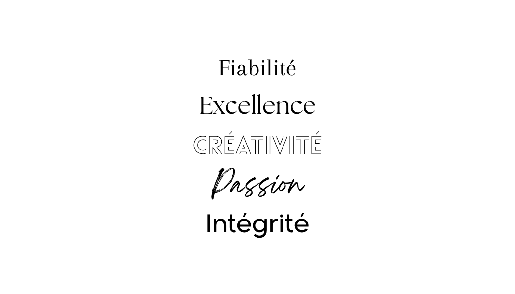 fiabilité excellence créativité passion intégrité