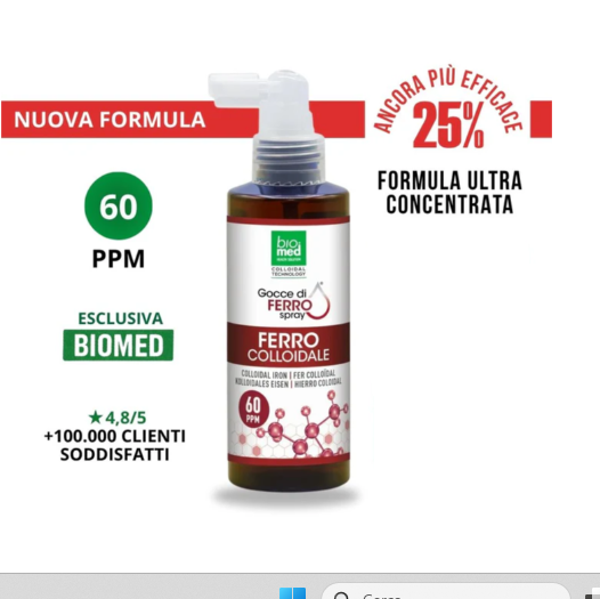 BioMed-FERRO COLLOIDALE  60 ppm - 100 ml