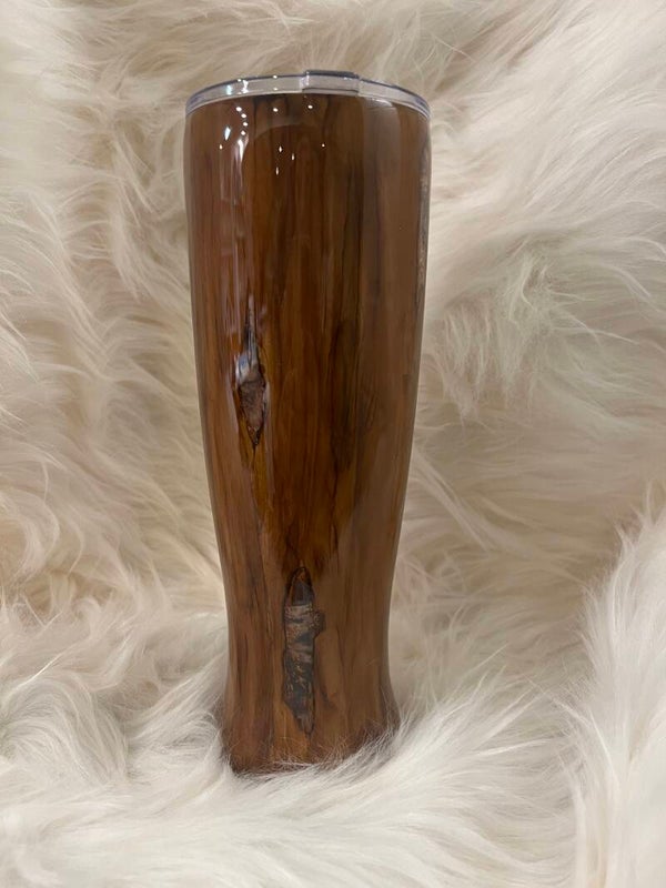 “Dark Wood Grain w/ Camo peek-a-boo” 30oz Modern Pilsner