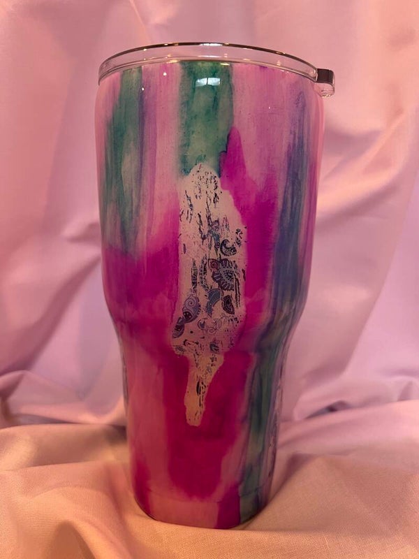 Purple and Teal Paisley Tumbler