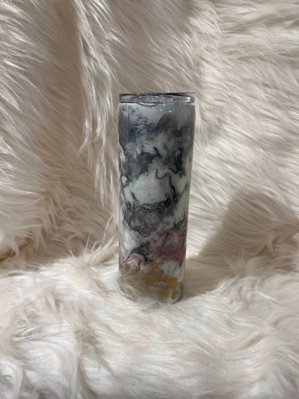 20oz Skinny Straight Marble Tumbler