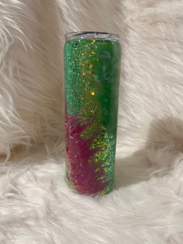 20oz Straight - full glitter with Bougie Stinger