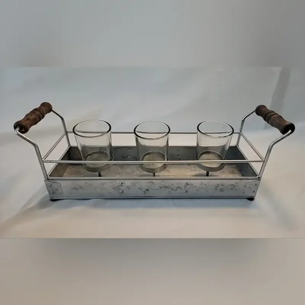 Metal and Glass Candle Holder - Pre-owned