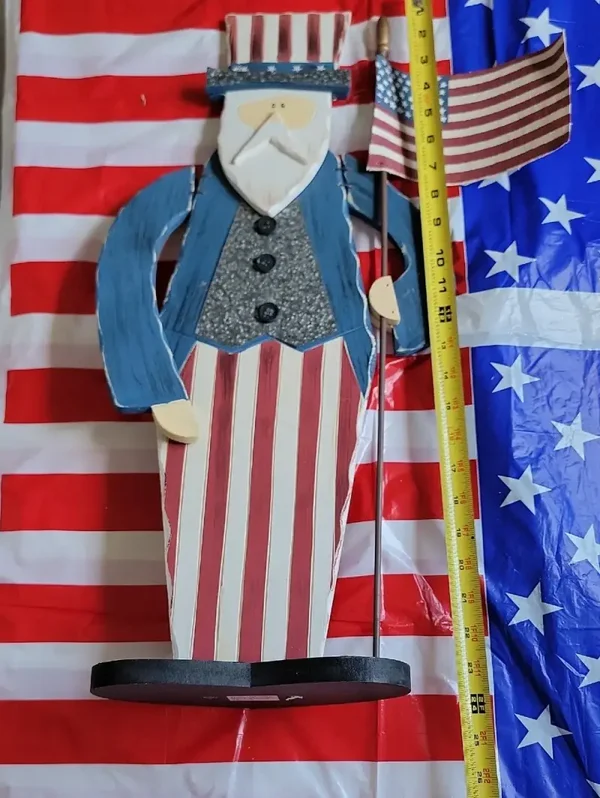 Patriotic Uncle Sam Wood Decor - Pre-owned