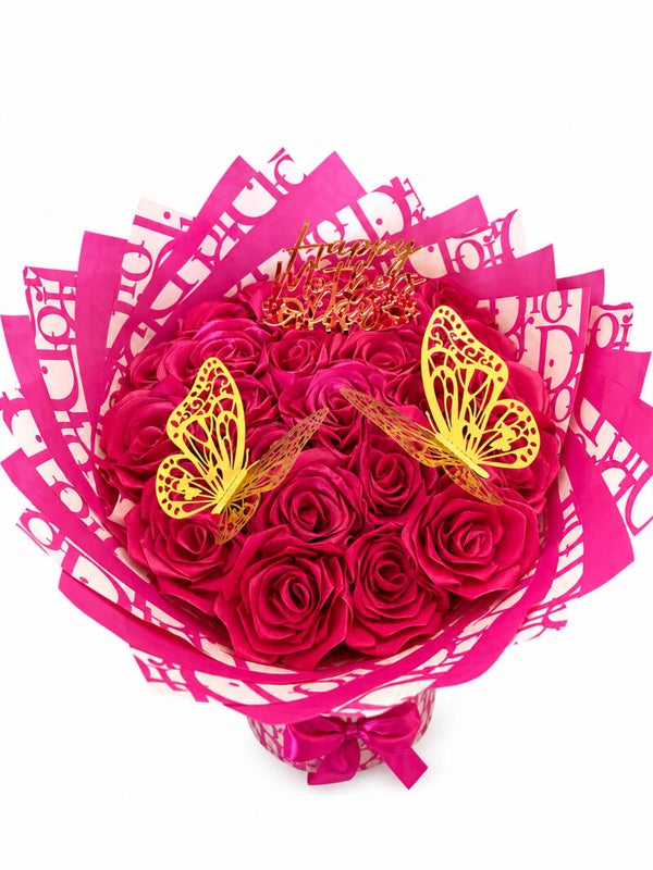 Hard roze boeket