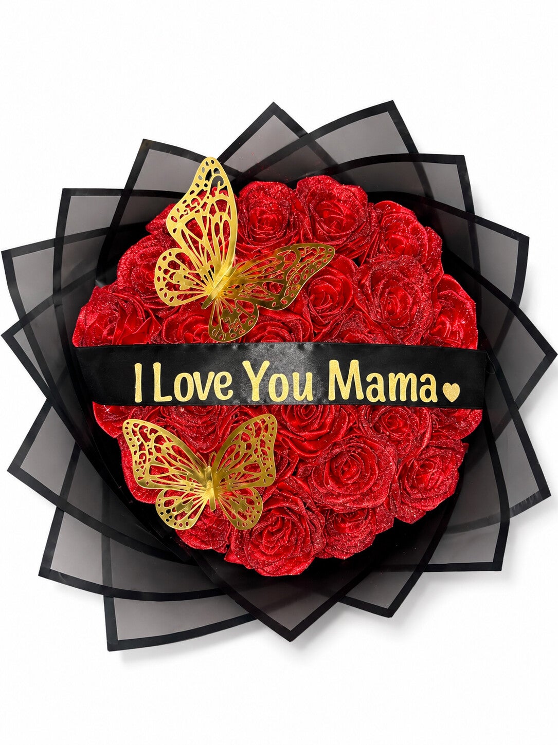 25 rode rozen I love you mama