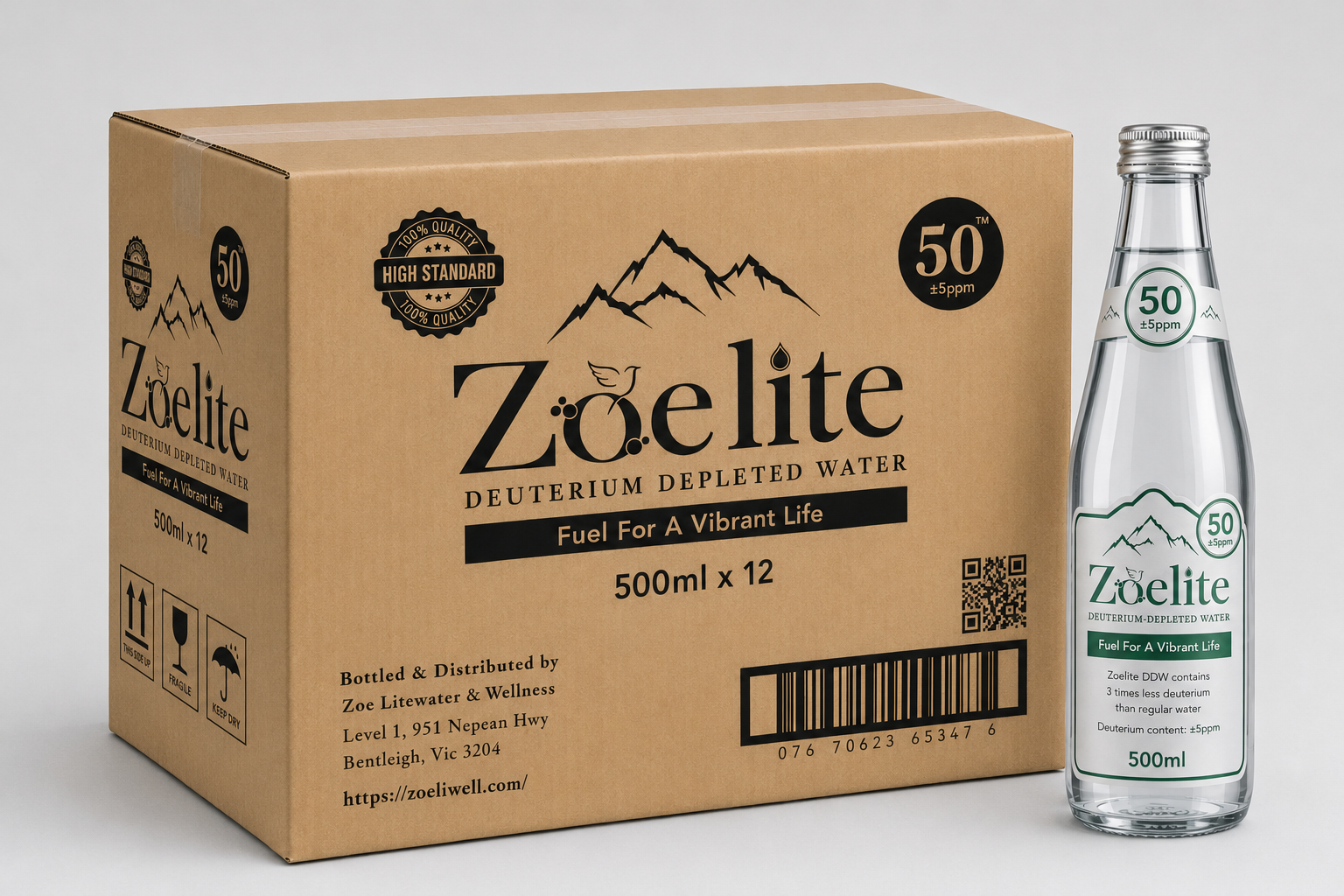 50ppm Zoelite Deuterium Depleted Water (DDW)