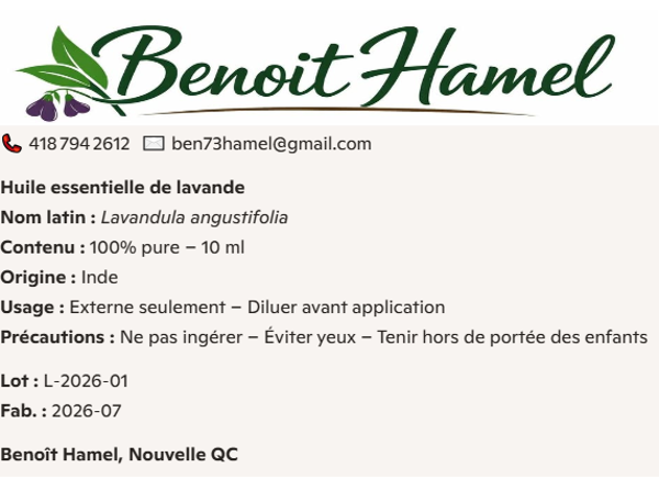 huile essentiel de lavande