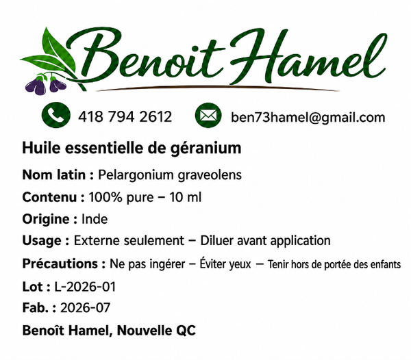 Huile essentielle de géranium