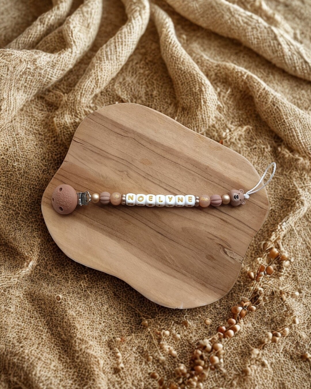 Attache tétine tête d'ourson 3D