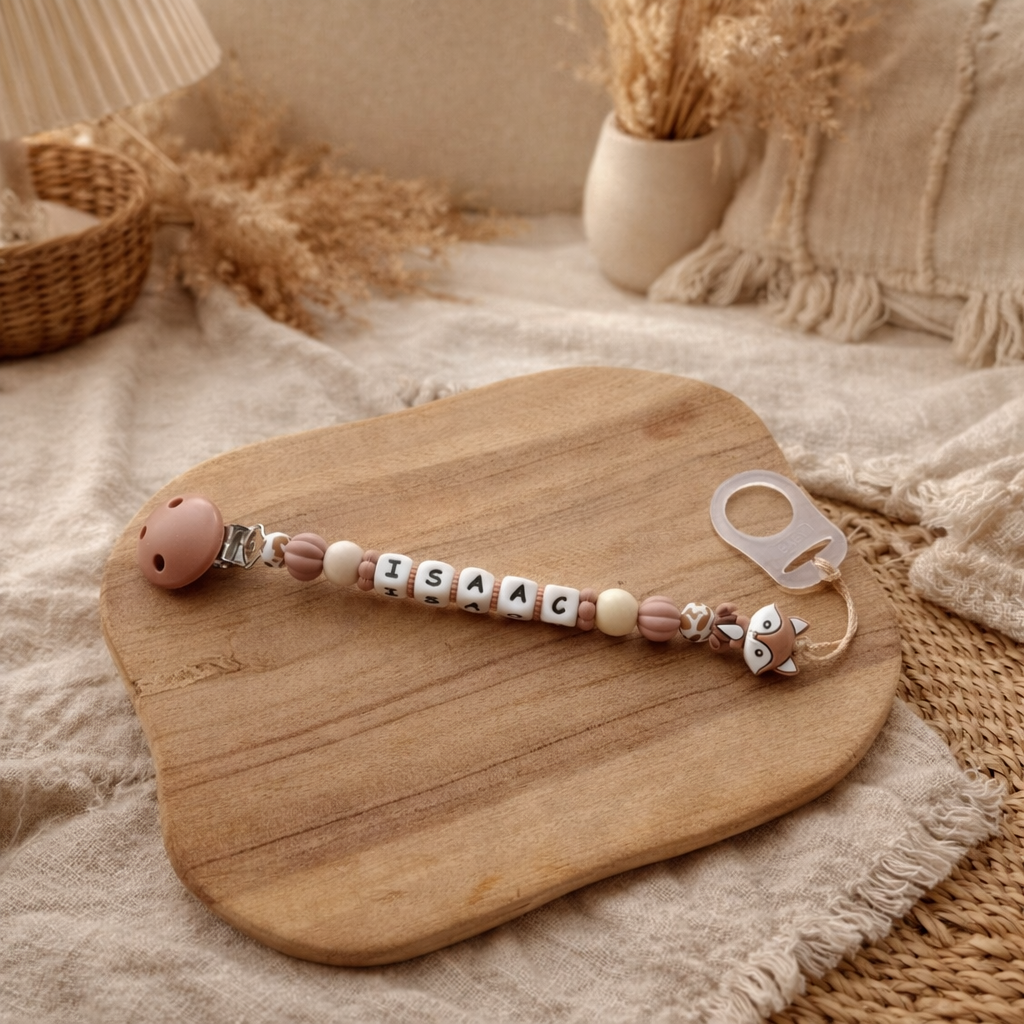 Attache tétine renard 3D