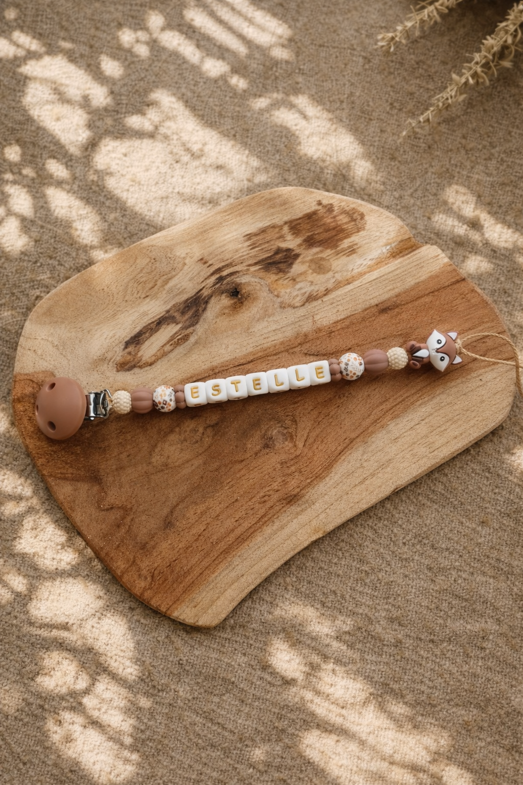 Attache tétine renard 3D