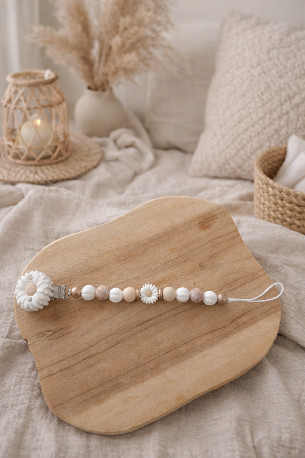 Attache tétine marguerite