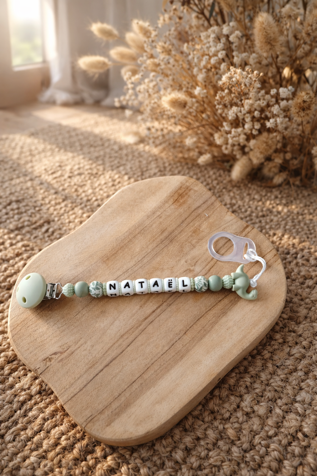 Attache tétine dinosaure ‹ Nataël ›