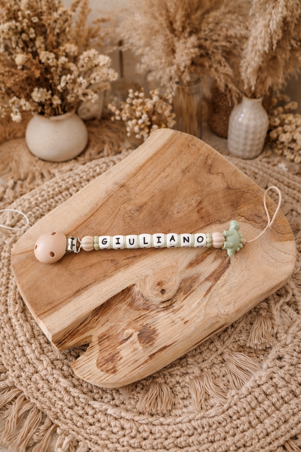 Attache tétine dinosaure ‹ Giuliano ›