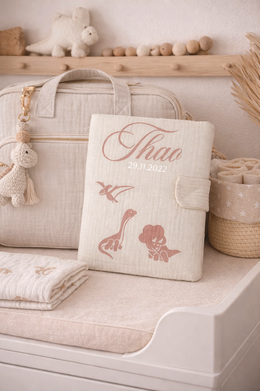 Protège carnet de santé kaki clair ‹ Thao ›