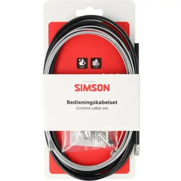 Simson remkabel set universeel met inbus RVS zwart