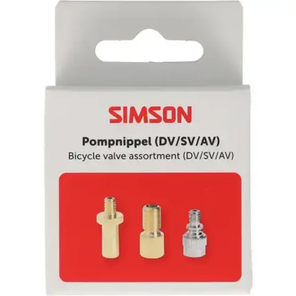 Simson pompnippel assortiment 3-delig